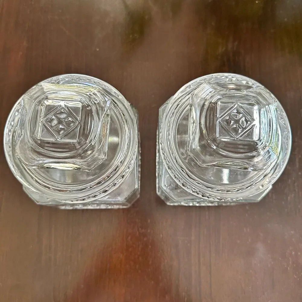 Vintage Koeze's Glass Apothecary Glass Canisters Quilted Diamond Pattern 80's